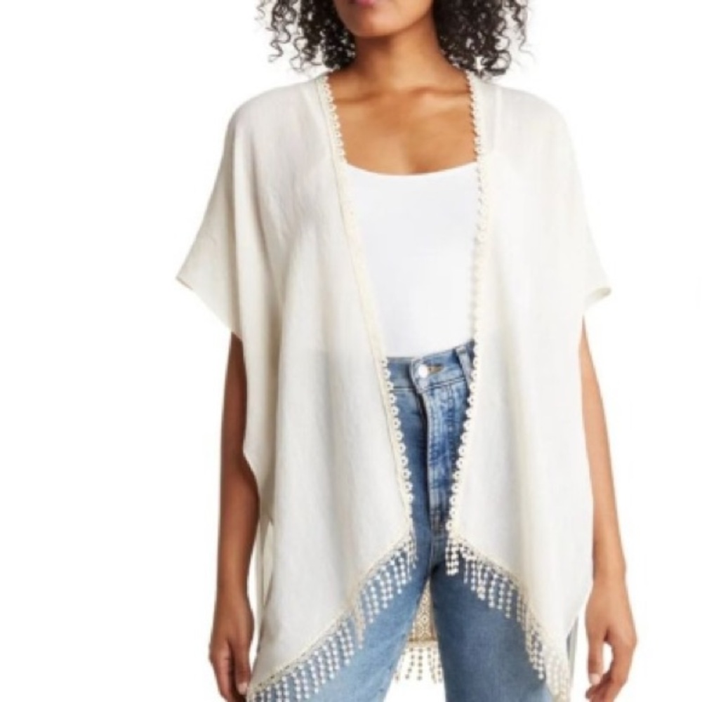 (A8) Steve Madden Crochet Lace Topper Off White, Size OSFM, NWT‎